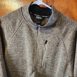 Men's Medium Eddie Bauer Green Mock Neck 1/4 Zip Fleece Pullover NWT